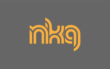 NKQ Yaratıcı Eşsiz Modern Harf Logosu Tasarımı. Benzersiz bir harf dizaynına sahip stilize logo, soyut minimalist estetik ve modern cazibe sunar.