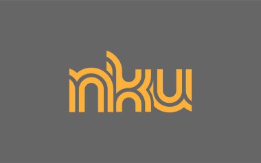 NKU Yaratıcı Eşsiz Modern Harf Logosu Tasarımı. Benzersiz bir harf dizaynına sahip stilize logo, soyut minimalist estetik ve modern cazibe sunar.