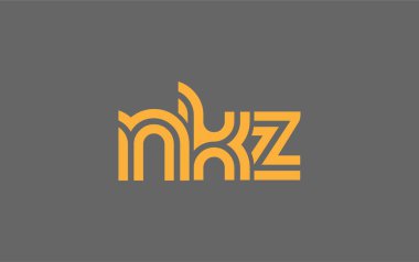 NKZ Yaratıcı Eşsiz Modern Harf Logosu Tasarımı. Benzersiz bir harf dizaynına sahip stilize logo, soyut minimalist estetik ve modern cazibe sunar.