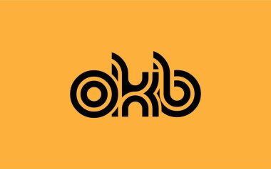 OKB Yaratıcı Eşsiz Modern Harf Logosu Tasarımı. Benzersiz bir harf dizaynına sahip stilize logo, soyut minimalist estetik ve modern cazibe sunar.