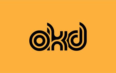 OKD Yaratıcı Eşsiz Modern Harf Logosu Tasarımı. Benzersiz bir harf dizaynına sahip stilize logo, soyut minimalist estetik ve modern cazibe sunar.