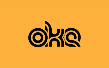 OKE Yaratıcı Eşsiz Modern Harf Logosu Tasarımı. Benzersiz bir harf dizaynına sahip stilize logo, soyut minimalist estetik ve modern cazibe sunar.