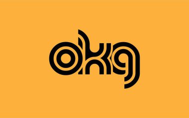 OKG Yaratıcı Eşsiz Modern Harf Logosu Tasarımı. Benzersiz bir harf dizaynına sahip stilize logo, soyut minimalist estetik ve modern cazibe sunar.