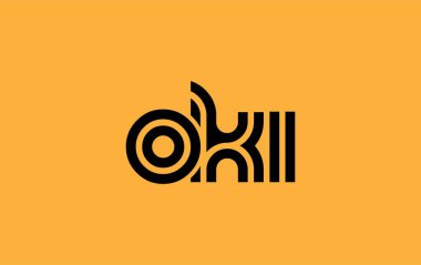 OKI Yaratıcı Eşsiz Modern Harf Logosu Tasarımı. Benzersiz bir harf dizaynına sahip stilize logo, soyut minimalist estetik ve modern cazibe sunar.