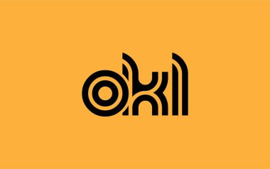 OKL Yaratıcı Eşsiz Modern Harf Logosu Tasarımı. Benzersiz bir harf dizaynına sahip stilize logo, soyut minimalist estetik ve modern cazibe sunar.