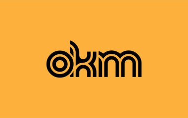 OKM Yaratıcı Eşsiz Modern Harf Logosu Tasarımı. Benzersiz bir harf dizaynına sahip stilize logo, soyut minimalist estetik ve modern cazibe sunar.
