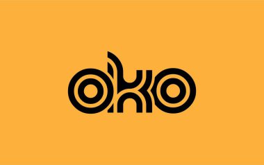 OKO Yaratıcı Eşsiz Modern Harf Logosu Tasarımı. Benzersiz bir harf dizaynına sahip stilize logo, soyut minimalist estetik ve modern cazibe sunar.