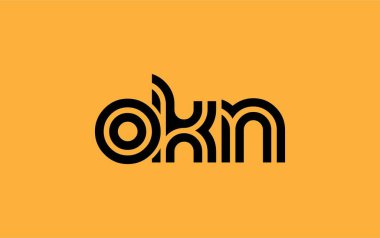 OKN Yaratıcı Eşsiz Modern Harf Logosu Tasarımı. Benzersiz bir harf dizaynına sahip stilize logo, soyut minimalist estetik ve modern cazibe sunar.