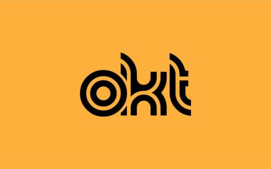OKT Yaratıcı Eşsiz Modern Harf Logosu Tasarımı. Benzersiz bir harf dizaynına sahip stilize logo, soyut minimalist estetik ve modern cazibe sunar.