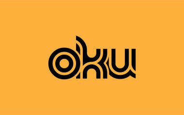 OKU Yaratıcı Eşsiz Modern Harf Logosu Tasarımı. Benzersiz bir harf dizaynına sahip stilize logo, soyut minimalist estetik ve modern cazibe sunar.