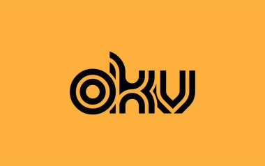 OKV Yaratıcı Eşsiz Modern Harf Logosu Tasarımı. Benzersiz bir harf dizaynına sahip stilize logo, soyut minimalist estetik ve modern cazibe sunar.