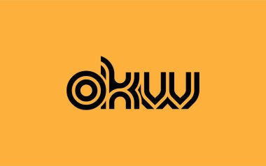 OKW Yaratıcı Eşsiz Modern Harf Logosu Tasarımı. Benzersiz bir harf dizaynına sahip stilize logo, soyut minimalist estetik ve modern cazibe sunar.