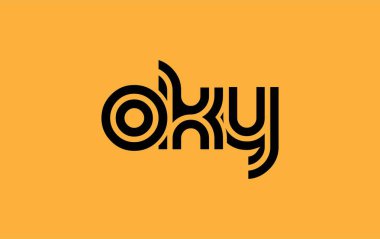 OKY Yaratıcı Eşsiz Modern Harf Logosu Tasarımı. Benzersiz bir harf dizaynına sahip stilize logo, soyut minimalist estetik ve modern cazibe sunar.