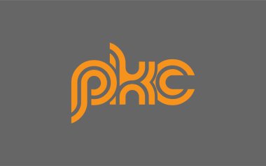 PKC Yaratıcı Eşsiz Modern Harf Logosu Tasarımı. Benzersiz bir harf dizaynına sahip stilize logo, soyut minimalist estetik ve modern cazibe sunar.
