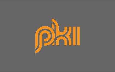 PKI Yaratıcı Eşsiz Modern Harf Logosu Tasarımı. Benzersiz bir harf dizaynına sahip stilize logo, soyut minimalist estetik ve modern cazibe sunar.