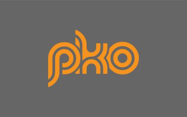 PKO Yaratıcı Eşsiz Modern Harf Logosu Tasarımı. Benzersiz bir harf dizaynına sahip stilize logo, soyut minimalist estetik ve modern cazibe sunar.