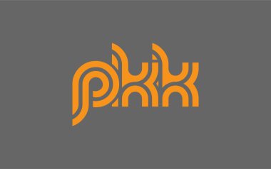 PKK Yaratıcı Eşsiz Modern Harf Logosu Tasarımı. Benzersiz bir harf dizaynına sahip stilize logo, soyut minimalist estetik ve modern cazibe sunar.
