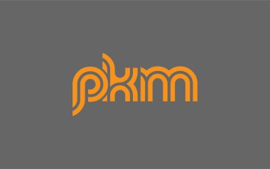 PKM Yaratıcı Eşsiz Modern Harf Logosu Tasarımı. Benzersiz bir harf dizaynına sahip stilize logo, soyut minimalist estetik ve modern cazibe sunar.