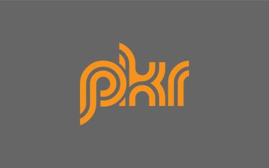 PKR Yaratıcı Eşsiz Modern Harf Logosu Tasarımı. Benzersiz bir harf dizaynına sahip stilize logo, soyut minimalist estetik ve modern cazibe sunar.