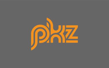 PKZ Yaratıcı Eşsiz Modern Harf Logosu Tasarımı. Benzersiz bir harf dizaynına sahip stilize logo, soyut minimalist estetik ve modern cazibe sunar.