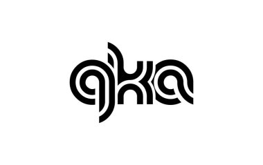 QKA Yaratıcı Eşsiz Modern Harf Logosu Tasarımı. Benzersiz bir harf dizaynına sahip stilize logo, soyut minimalist estetik ve modern cazibe sunar.
