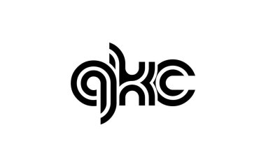 QKC Yaratıcı Eşsiz Modern Harf Logosu Tasarımı. Benzersiz bir harf dizaynına sahip stilize logo, soyut minimalist estetik ve modern cazibe sunar.