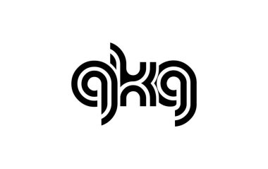QKG Yaratıcı Eşsiz Modern Harf Logosu Tasarımı. Benzersiz bir harf dizaynına sahip stilize logo, soyut minimalist estetik ve modern cazibe sunar.
