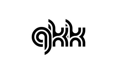 QKK Yaratıcı Eşsiz Modern Harf Logosu Tasarımı. Benzersiz bir harf dizaynına sahip stilize logo, soyut minimalist estetik ve modern cazibe sunar.