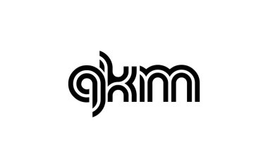 QKM Yaratıcı Eşsiz Modern Harf Logosu Tasarımı. Benzersiz bir harf dizaynına sahip stilize logo, soyut minimalist estetik ve modern cazibe sunar.