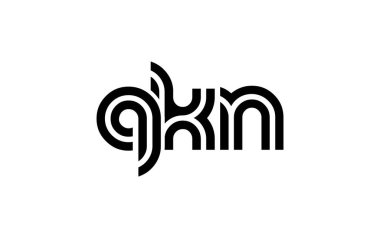 QKN Yaratıcı Eşsiz Modern Harf Logosu Tasarımı. Benzersiz bir harf dizaynına sahip stilize logo, soyut minimalist estetik ve modern cazibe sunar.