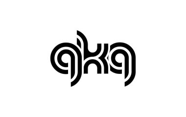 QKQ Yaratıcı Eşsiz Modern Harf Logosu Tasarımı. Benzersiz bir harf dizaynına sahip stilize logo, soyut minimalist estetik ve modern cazibe sunar.