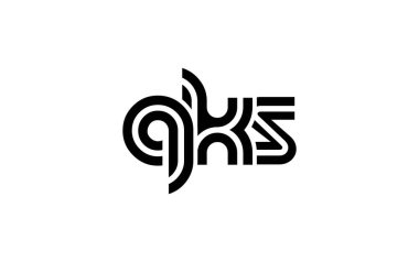 QKS Yaratıcı Eşsiz Modern Harf Logosu Tasarımı. Benzersiz bir harf dizaynına sahip stilize logo, soyut minimalist estetik ve modern cazibe sunar.