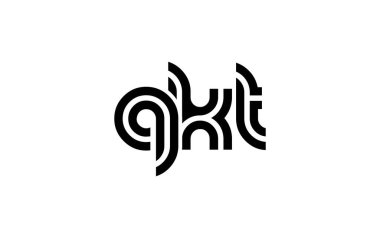 QKT Yaratıcı Eşsiz Modern Harf Logosu Tasarımı. Benzersiz bir harf dizaynına sahip stilize logo, soyut minimalist estetik ve modern cazibe sunar.