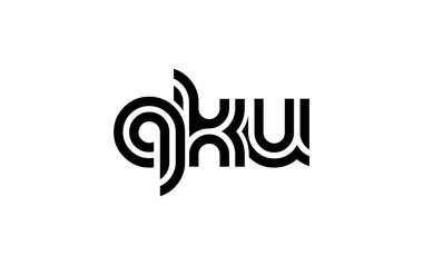 QKU Yaratıcı Eşsiz Modern Harf Logosu Tasarımı. Benzersiz bir harf dizaynına sahip stilize logo, soyut minimalist estetik ve modern cazibe sunar.