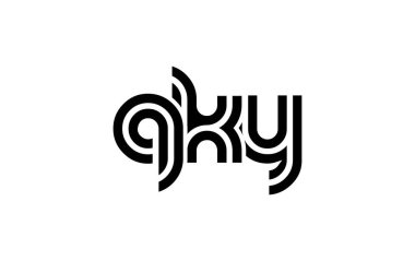 QKY Yaratıcı Eşsiz Modern Harf Logosu Tasarımı. Benzersiz bir harf dizaynına sahip stilize logo, soyut minimalist estetik ve modern cazibe sunar.