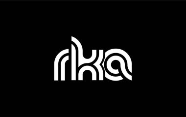 RKA Yaratıcı Eşsiz Modern Harf Logosu Tasarımı. Benzersiz bir harf dizaynına sahip stilize logo, soyut minimalist estetik ve modern cazibe sunar.