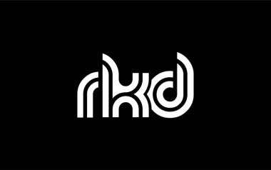 RKD Yaratıcı Eşsiz Modern Harf Logosu Tasarımı. Benzersiz bir harf dizaynına sahip stilize logo, soyut minimalist estetik ve modern cazibe sunar.
