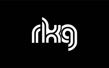 RKG Yaratıcı Eşsiz Modern Harf Logosu Tasarımı. Benzersiz bir harf dizaynına sahip stilize logo, soyut minimalist estetik ve modern cazibe sunar.