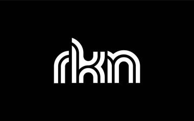 RKN Yaratıcı Eşsiz Modern Harf Logosu Tasarımı. Benzersiz bir harf dizaynına sahip stilize logo, soyut minimalist estetik ve modern cazibe sunar.