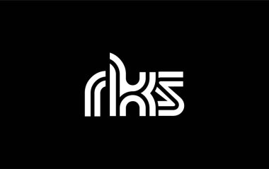 RKS Yaratıcı Eşsiz Modern Harf Logosu Tasarımı. Benzersiz bir harf dizaynına sahip stilize logo, soyut minimalist estetik ve modern cazibe sunar.
