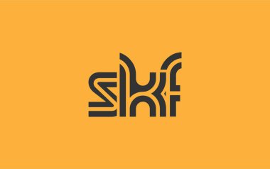 SKF Yaratıcı Eşsiz Modern Harf Logosu Tasarımı. Benzersiz bir harf dizaynına sahip stilize logo, soyut minimalist estetik ve modern cazibe sunar.