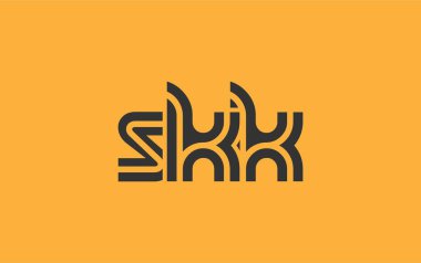 SKK Yaratıcı Eşsiz Modern Harf Logosu Tasarımı. Benzersiz bir harf dizaynına sahip stilize logo, soyut minimalist estetik ve modern cazibe sunar.