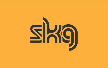 SKG Yaratıcı Eşsiz Modern Harf Logosu Tasarımı. Benzersiz bir harf dizaynına sahip stilize logo, soyut minimalist estetik ve modern cazibe sunar.