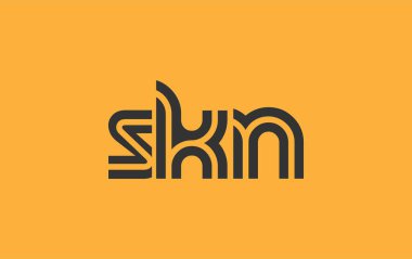 SKN Yaratıcı Eşsiz Modern Harf Logosu Tasarımı. Benzersiz bir harf dizaynına sahip stilize logo, soyut minimalist estetik ve modern cazibe sunar.