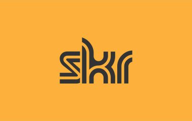 SKR Yaratıcı Eşsiz Modern Harf Logosu Tasarımı. Benzersiz bir harf dizaynına sahip stilize logo, soyut minimalist estetik ve modern cazibe sunar.