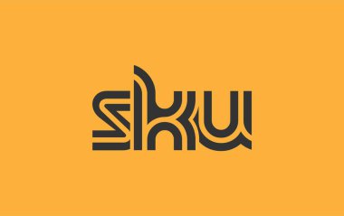 SKU Yaratıcı Eşsiz Modern Harf Logosu Tasarımı. Benzersiz bir harf dizaynına sahip stilize logo, soyut minimalist estetik ve modern cazibe sunar.