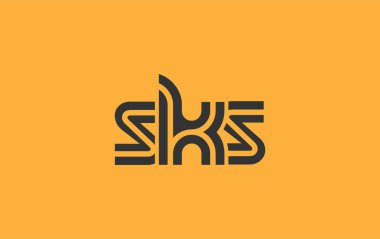 SKS Yaratıcı Eşsiz Modern Harf Logosu Tasarımı. Benzersiz bir harf dizaynına sahip stilize logo, soyut minimalist estetik ve modern cazibe sunar.