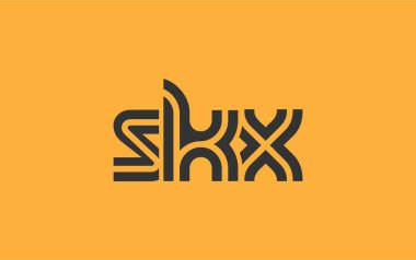 SKX Yaratıcı Eşsiz Modern Harf Logosu Tasarımı. Benzersiz bir harf dizaynına sahip stilize logo, soyut minimalist estetik ve modern cazibe sunar.