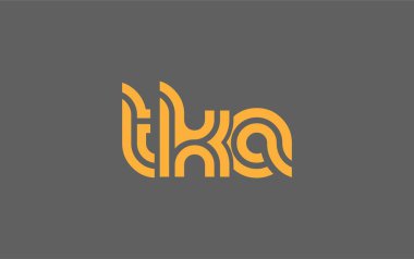 TKA Yaratıcı Eşsiz Modern Harf Logosu Tasarımı. Benzersiz bir harf dizaynına sahip stilize logo, soyut minimalist estetik ve modern cazibe sunar.