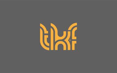 TKF Yaratıcı Eşsiz Modern Harf Logosu Tasarımı. Benzersiz bir harf dizaynına sahip stilize logo, soyut minimalist estetik ve modern cazibe sunar.